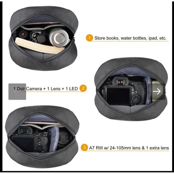 BESNFOTO Professional Photo bag Canon Sony Nikon DSLR SLR compatible NWT & cover - Picture 2 of 12